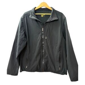 Ralph‎ Lauren Polo LOGO Softshell Jacket MENS "Large" PRE-OWNED BLACK FULL ZIP